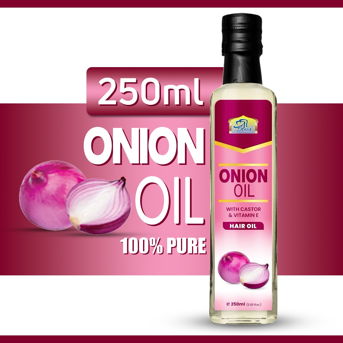 Onion Hair Oil - ( With Castor & Vitamin E )