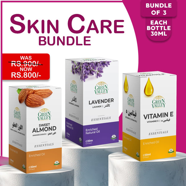 Skin Care Bundle 1 Lavender Oil, Vitamin E Oil, and Sweet Almond Oil