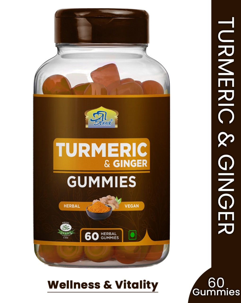 Turmeric & Ginger Gummies | Cold Pressed | Jar of 60 Gummies