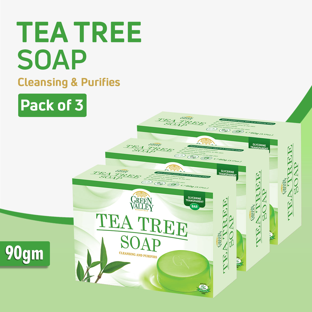 Tea Tree Soap (Anti Bacterial) - Pack of 3